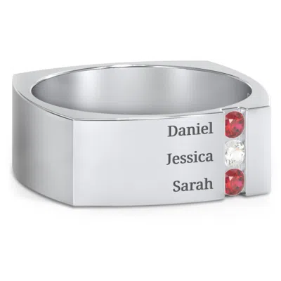 Jewlr Men's Cache Square-shaped Gemstone Promise Ring In Sterling Silver