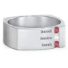 Jewlr Men's Cache Square-shaped Gemstone Couples Ring In Silver