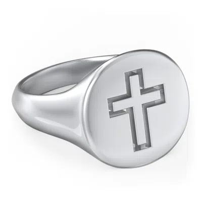 Jewlr Men's Cross Signet Ring In Metallic