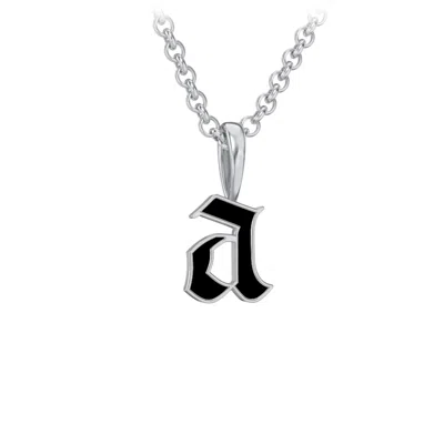 Jewlr Men's Enamel Gothic Initial Necklace In Neutral