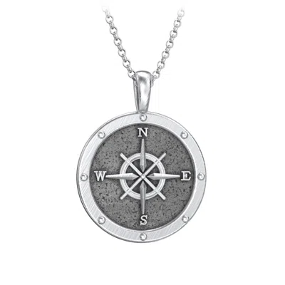 Jewlr Men's Engravable Compass Necklace In Orange