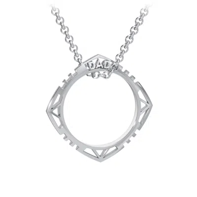 Jewlr Men's Engravable Dad Geometric Ring Necklace In Animal Print