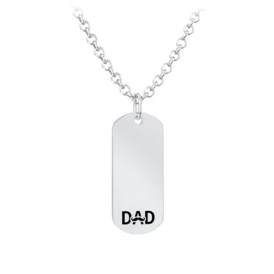 Jewlr Men's Engravable Dad Tag Necklace In Metallic