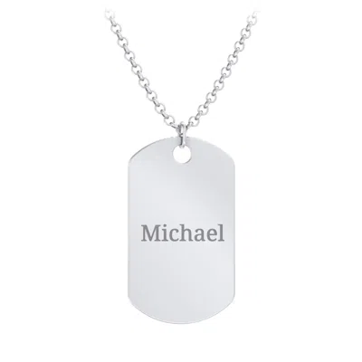 Jewlr Men's Engravable Dog Tag Necklace In Red
