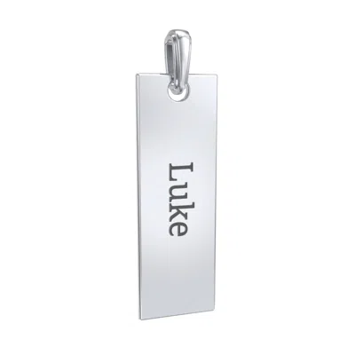 Jewlr Men's Engravable Long Tag Pendant In Purple