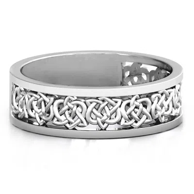 Jewlr Men's Half Eternity Celtic Ring In Silver