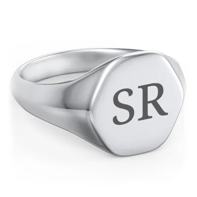 Jewlr Men's Hexagon Signet Ring In Gray