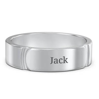 Jewlr Men's Lysander Curved Groove Ring In Silver