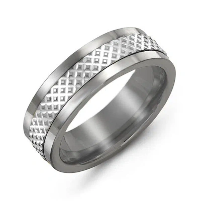Jewlr Men's Meshed Inlay Tungsten Ring In Metallic