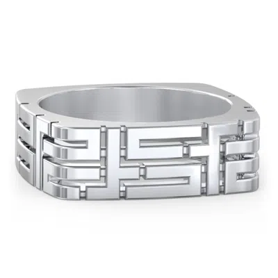 Jewlr Men's Square Geometric Ring In Gray