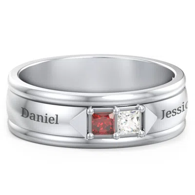 Jewlr Men's Timeless Two Stone Couples Ring In Silver