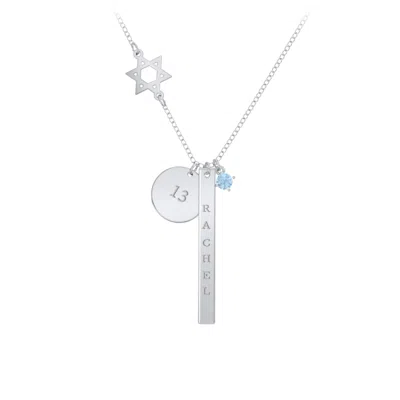 Jewlr Milestone Necklace With Star Of David Charm In Gray