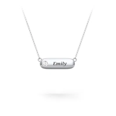 Jewlr Mini Capsule Pendant With Birthstone In Neutral