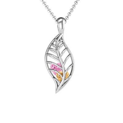 Jewlr Mini Encourage-mint Cage Leaf Pendant In Multi