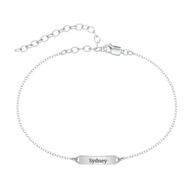 Jewlr Mini Engravable Bar Anklet In Metallic