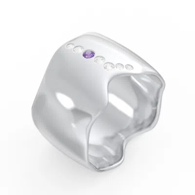 Jewlr Molten Statement Ring In Silver