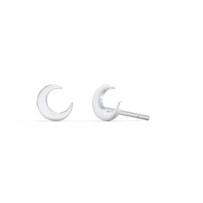 Jewlr Moon Stud Earrings In Pink