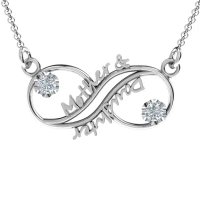 Jewlr Mother And Daughter Infinity Mothers Pendant In Silver