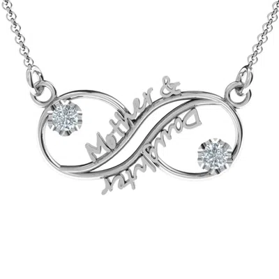 Jewlr Mother And Daughter Infinity Pendant In Silver