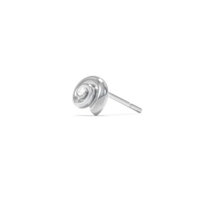 Jewlr Ocean Collection Single Stud With Accent - Spiral Shell In Green