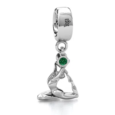Jewlr One Legged King Pigeon Yoga Bracelet Charm In Silver