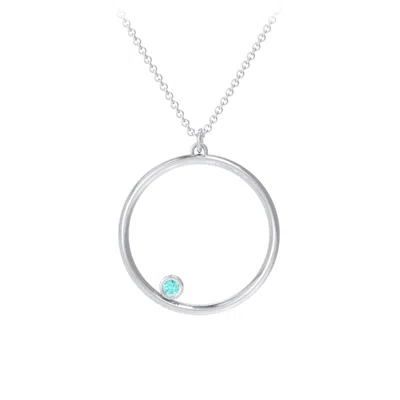 Jewlr Open Circle Daughters Necklace With 1 Birthstone In Sterling Silver