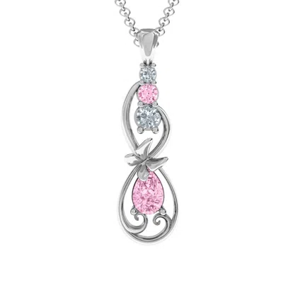 Jewlr Ornate Butterfly Infinity Promise Pendant In Sterling Silver