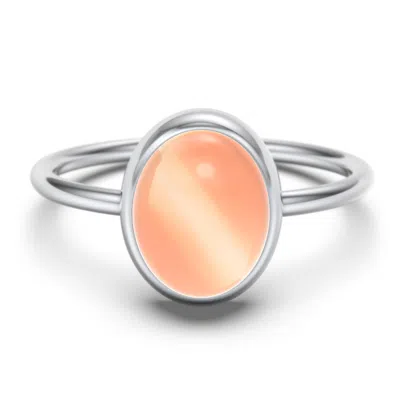 Jewlr Oval Cab Gemstone Ring In Blue