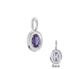 Jewlr Oval Frame Stone Charm With Back Initial In Metallic