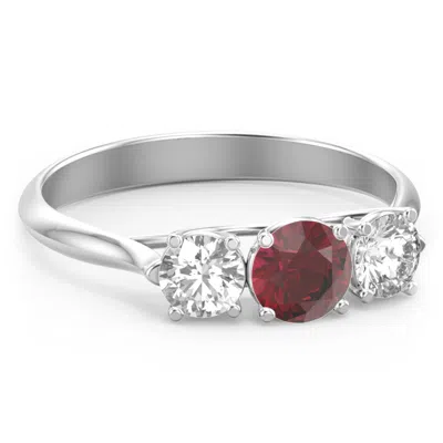 Jewlr Past Present Future 3-stone Ring In Silver