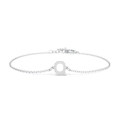 Jewlr Pavé Initial Bracelet - Q In Silver