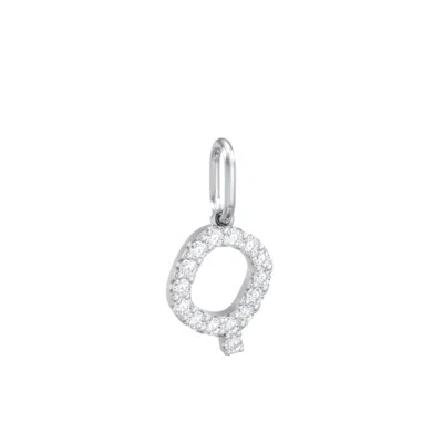 Jewlr Pavé Initial Charm-q In Silver