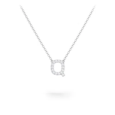 Jewlr Pavé Q Initial Necklace In Silver