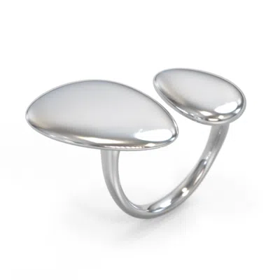 Jewlr Pebble Statement Ring In Silver