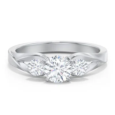 Jewlr Personalized 3-stone Diamond Engagement Ring With Twisted Split Shank In Gray