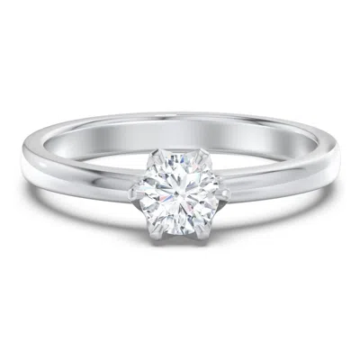 Jewlr Personalized Classic 6-prong Solitaire Diamond Engagement Ring In Metallic