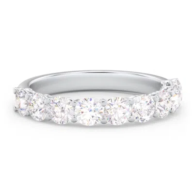 Jewlr Personalized Classic Shared Prong Half Eternity Wedding Band - 1 1/2 Ct. Tw. In Silver