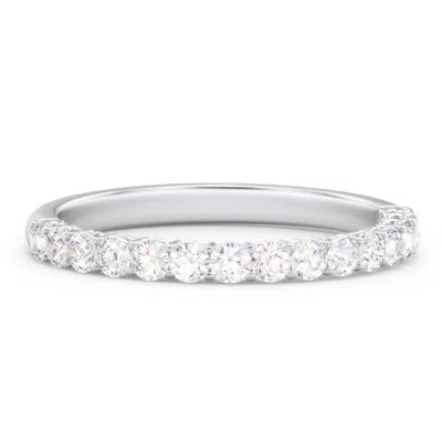 Jewlr Personalized Classic Shared Prong Half Eternity Wedding Band - 1/2 Ct. Tw. In Silver