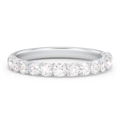 Jewlr Personalized Classic Shared Prong Half Eternity Wedding Band - 3/4 Ct. Tw. In Silver