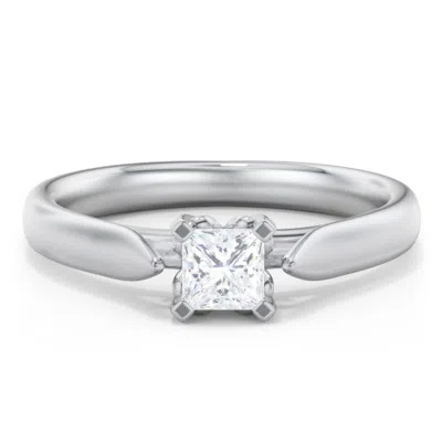 Jewlr Personalized Classic Solitaire Engagement Ring With Cathedral Setting In Metallic