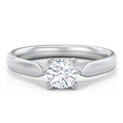 Jewlr Personalized Classic Solitaire Engagement Ring With Cathedral Setting In Metallic