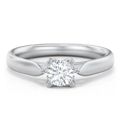 Jewlr Personalized Classic Solitaire Engagement Ring With Cathedral Setting In Metallic