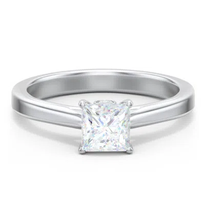 Jewlr Personalized Classic Solitaire Engagement Ring With Peek-a-boo Accent Diamond In Gray
