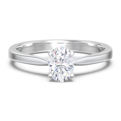 Jewlr Personalized Classic Solitaire Engagement Ring With White Gold Setting In Gray