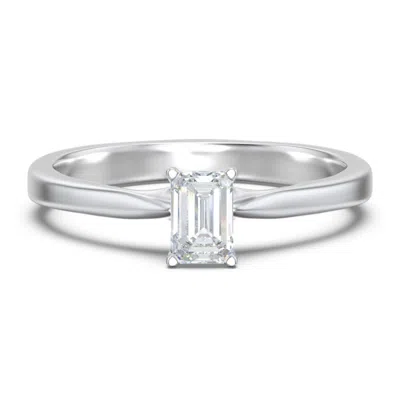 Jewlr Personalized Classic Solitaire Engagement Ring With White Gold Setting In Metallic