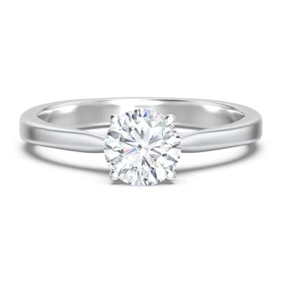 Jewlr Personalized Classic Solitaire Engagement Ring With White Gold Setting In Silver