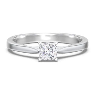 Jewlr Personalized Classic Solitaire Engagement Ring With White Gold Setting In Silver