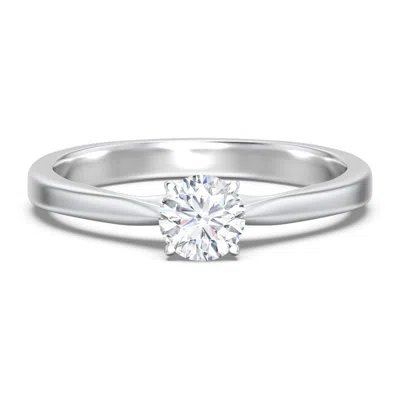 Jewlr Personalized Classic Solitaire Engagement Ring With White Gold Setting In Silver