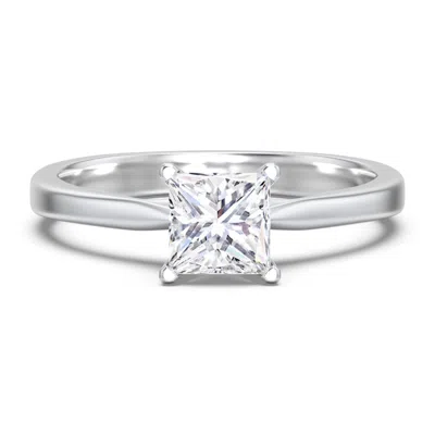 Jewlr Personalized Classic Solitaire Engagement Ring With White Gold Setting In Silver