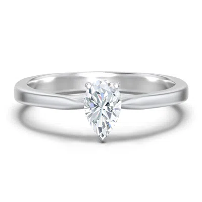 Jewlr Personalized Classic Solitaire Engagement Ring With White Gold Setting In Silver